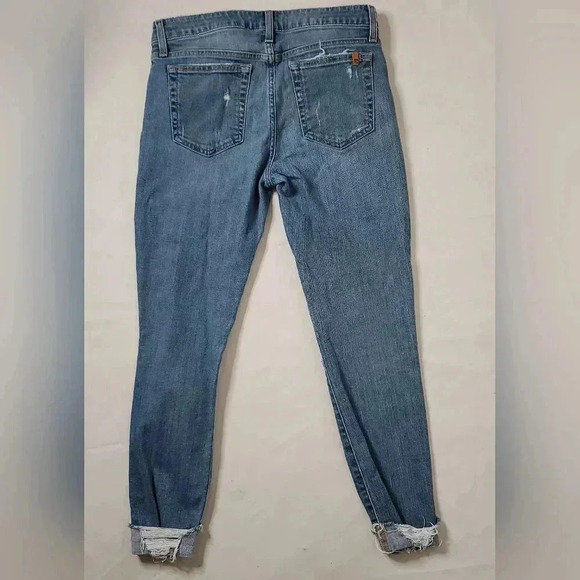Joe's Jeans High Rise Skinny Ankle folded Raw Hem Distressed Jeans size  28 - Picture 4 of 9